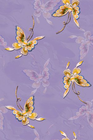 蝴蝶印花华亿平台图片