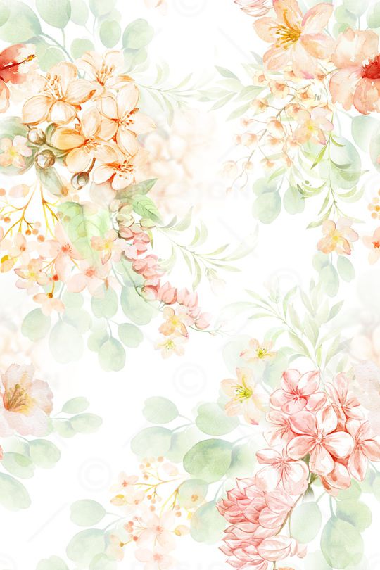 手绘大花印花华亿平台图片