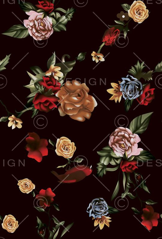 花卉印花华亿平台图片