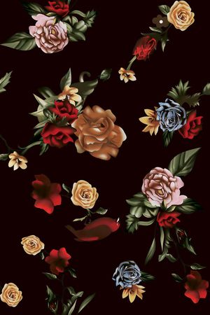 花卉印花华亿平台图片