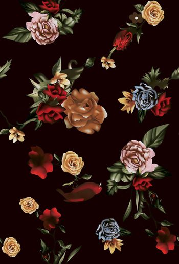 花卉印花华亿平台图片