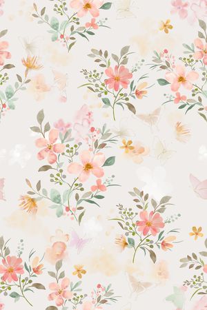 水彩花卉印花华亿平台图片