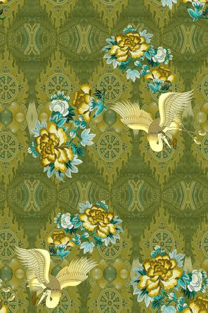 复古印花华亿平台图片