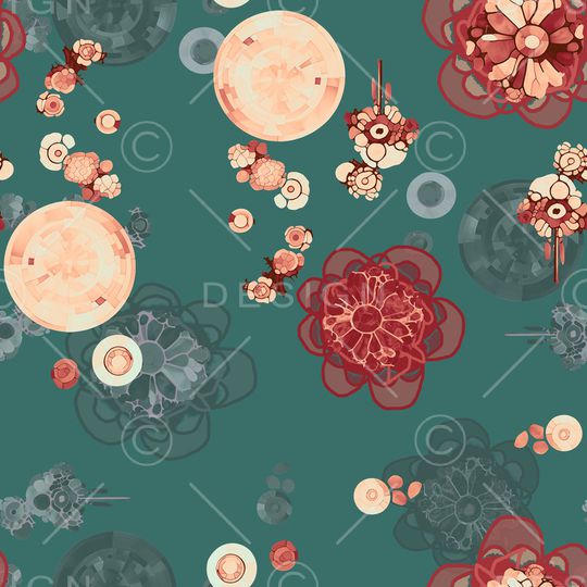 抽象花卉印花华亿平台图片