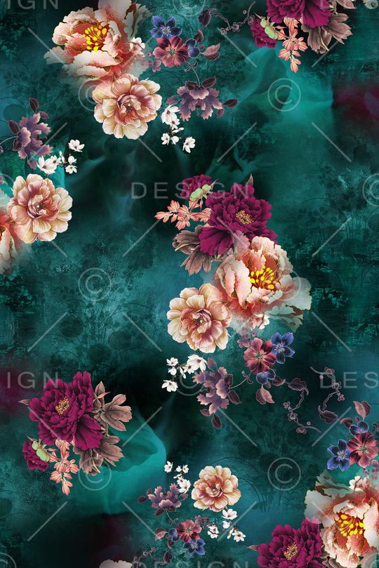 牡丹印花华亿平台图片