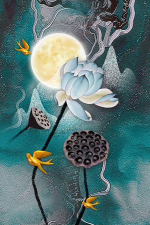 荷花印花华亿平台图片