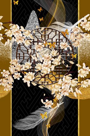 玉兰花印花华亿平台图片