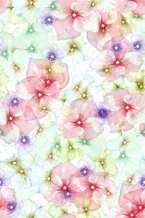 水彩花卉印花华亿平台图片