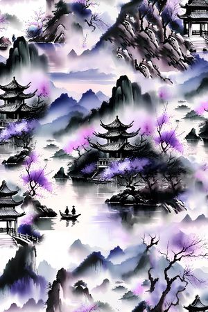 水墨风印花华亿平台图片