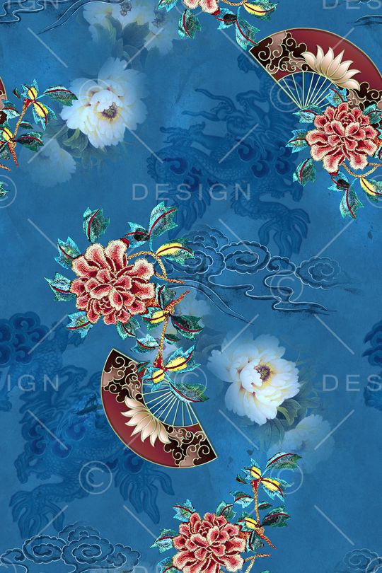 扇子印花华亿平台图片