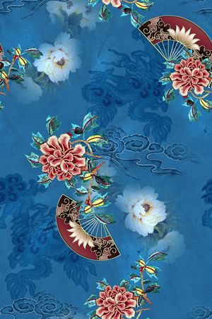 扇子印花华亿平台图片