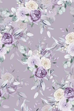 水彩花卉印花华亿平台图片