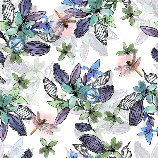 蜻蜓印花华亿平台图片