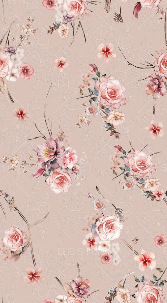 水彩花卉印花华亿平台图片