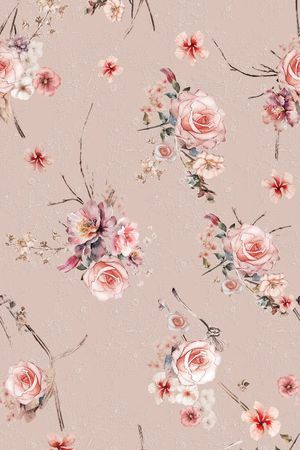 水彩花卉印花华亿平台图片