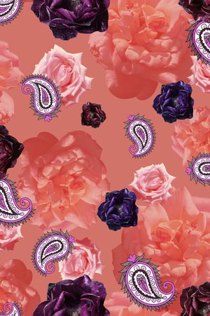 玫瑰花印花华亿平台图片