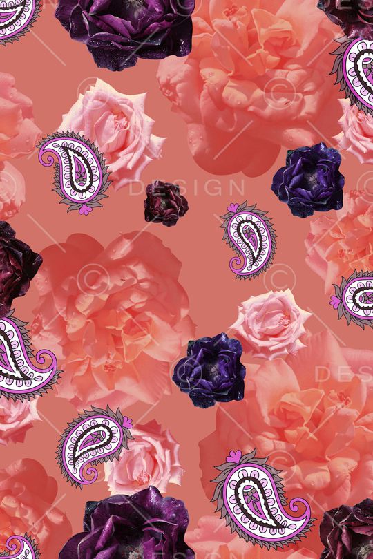 玫瑰花印花华亿平台图片