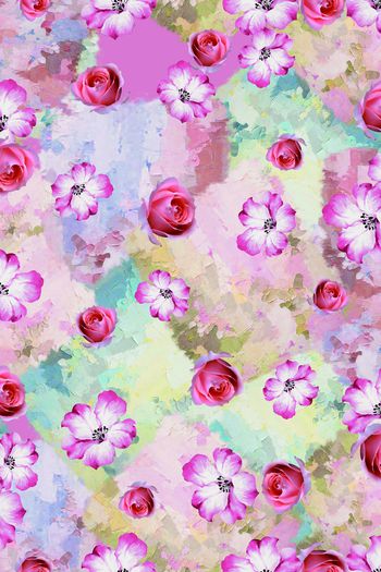 花卉印花华亿平台图片