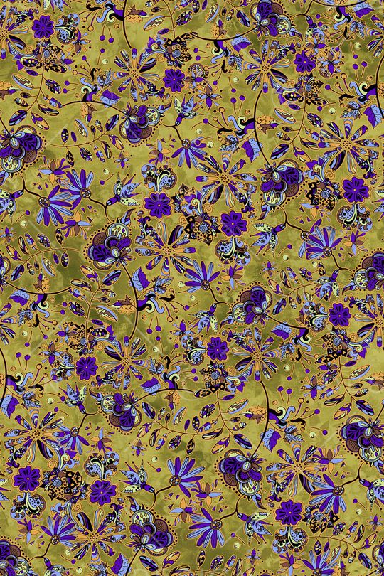 民族花卉印花华亿平台图片