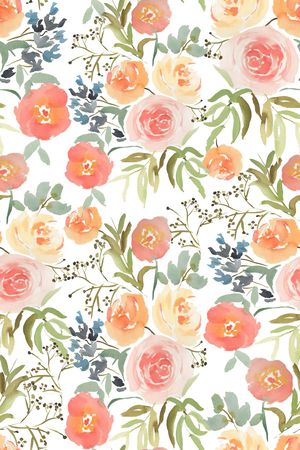 水彩花卉印花华亿平台图片