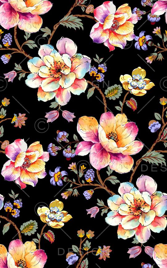 花卉印花华亿平台图片