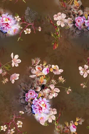 花卉印花华亿平台图片