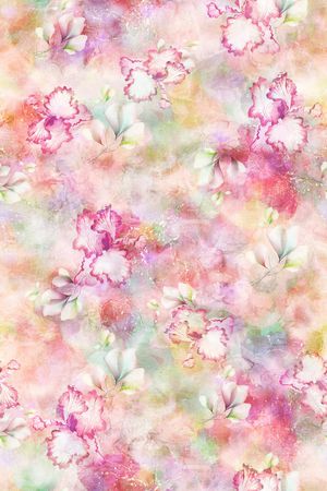 手绘花卉印花华亿平台图片