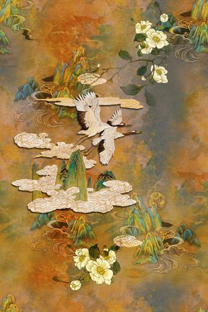 花鸟印花华亿平台图片