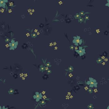 黑底花卉印花华亿平台图片