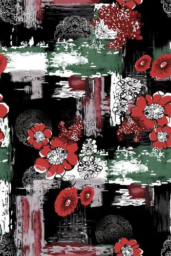 花卉印花华亿平台图片