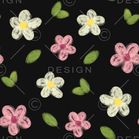 笔触花卉印花华亿平台图片