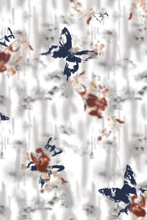 蝴蝶印花华亿平台图片