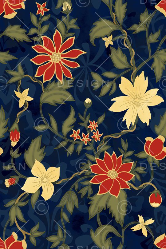 平面花卉印花华亿平台图片