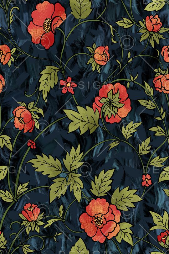 平面花卉印花华亿平台图片