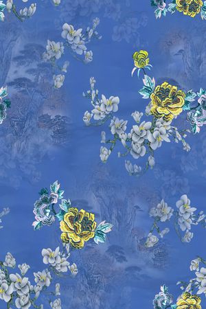 玉兰花印花华亿平台图片