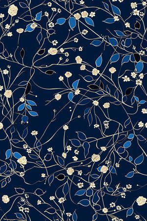 线条花卉印花华亿平台图片