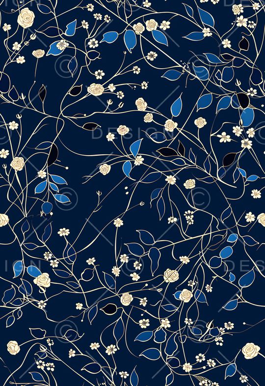 线条花卉印花华亿平台图片