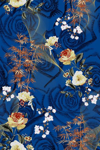 花卉印花华亿平台图片