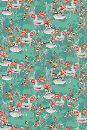 花卉印花华亿平台图片