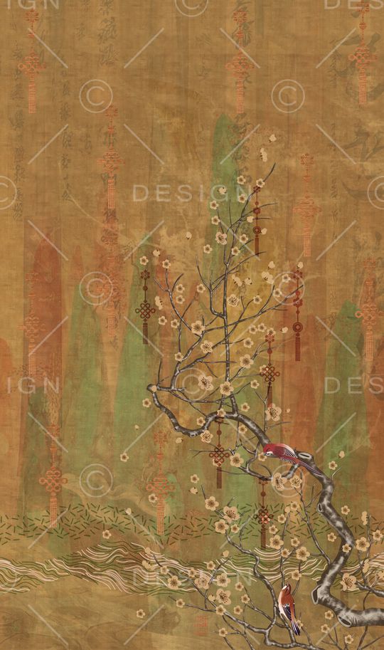 树枝印花华亿平台图片