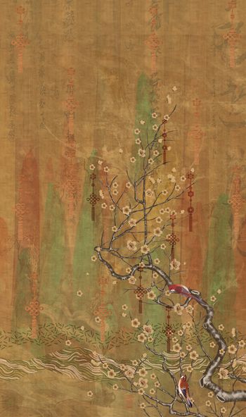 树枝印花华亿平台图片