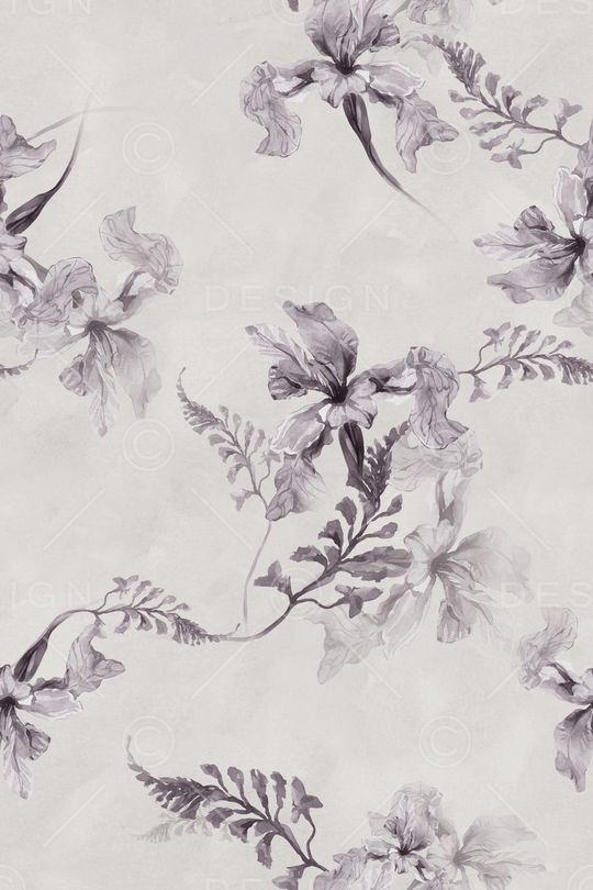 灰色花印花华亿平台图片