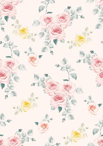 水彩花卉印花华亿平台图片