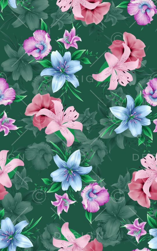 花卉印花华亿平台图片