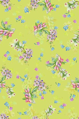 手绘花卉印花华亿平台图片