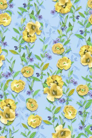 手绘花卉印花华亿平台图片