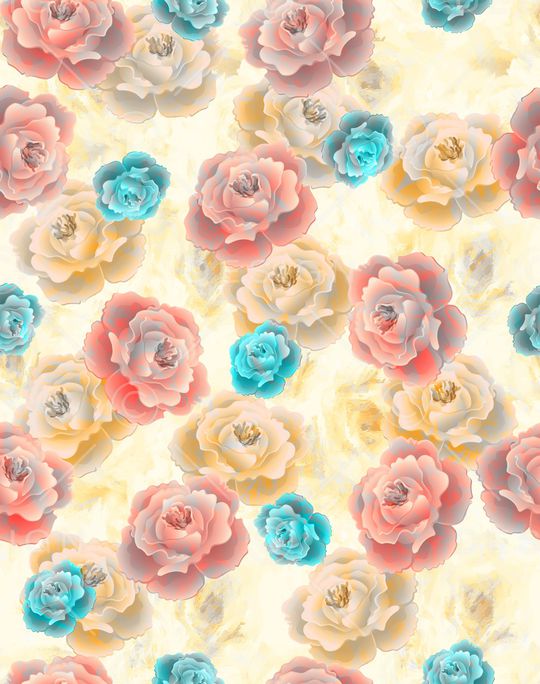 风格化花卉印花华亿平台图片