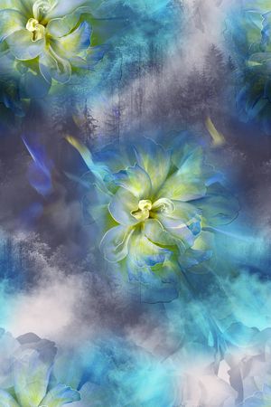 大花卉印花华亿平台图片