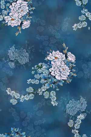 牡丹印花华亿平台图片