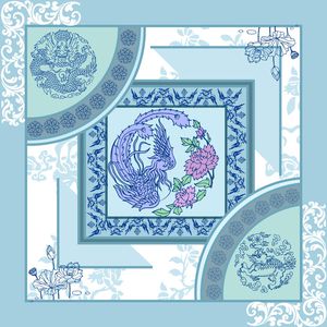 青花瓷印花华亿平台图片